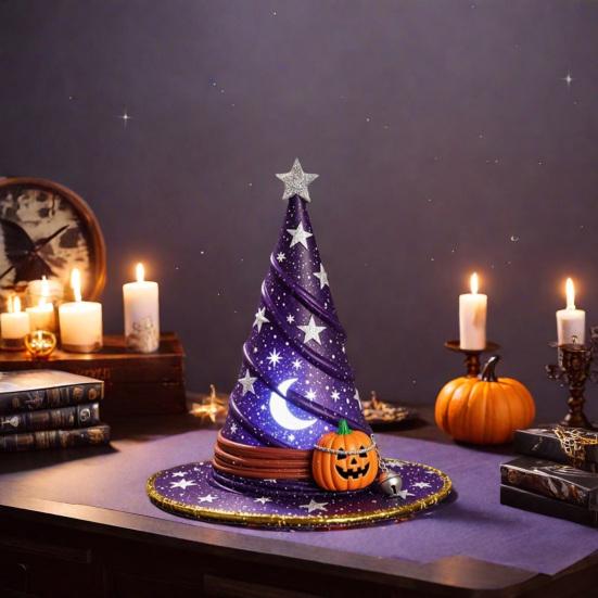 1/3 шт. Шляпа ведьмы Ночник Светодиодная Хэллоуинская вечеринка Украшение Многоцелевой Жуткий Веселый Светящийся Орнамент Шляпа ведьмы
