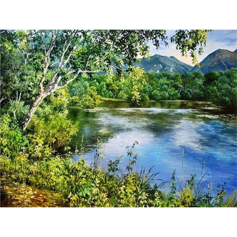 Алмазная картина «Дерево», полный круглый набор со стразами, алмазная вышивка, пейзажная мозаика, летняя вышивка крестом, настенное искусство
