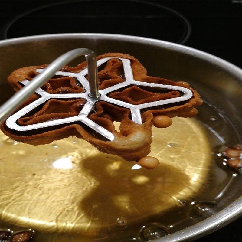 Aluminum Rosette Mold Iron Maker Waffle Alloy Frying Snack Mold Funnel Cookie Bake Mold Bunuelos Mold with Handle Baking Tool