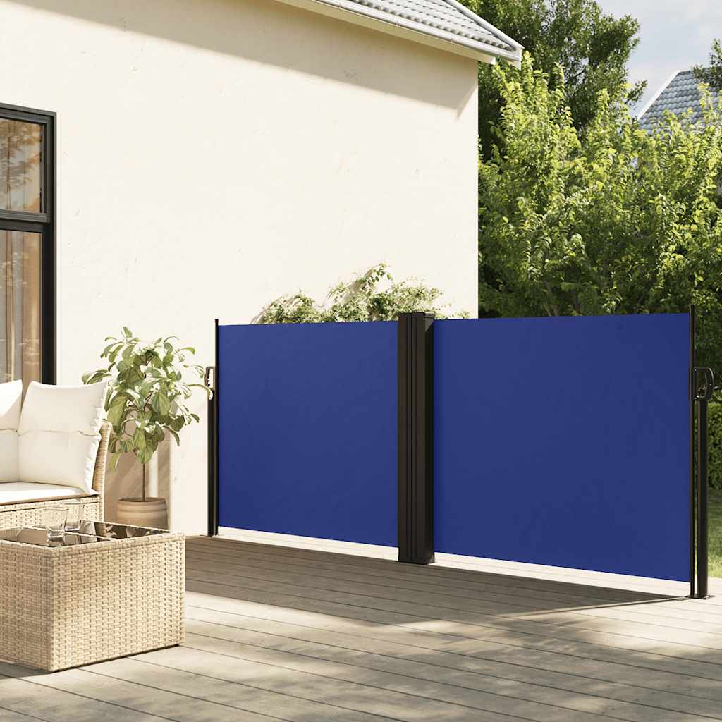 Retractable Side Awning Blue 120 x 1000 cm