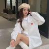 Love Embroidery Bow Long-sleeved White Shirt Female 2024 New Loose