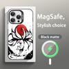 Japanese nine-tailed fox art design Phone Case Magnetic IMD Colorful Silver case for iPhone 16 15 14 13 12 11 Pro Max