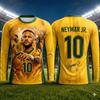 Мужская футболка с длинным рукавом Neymar, 3D-печать, спортивная, быстросохнущая, дышащая, для улицы, футбольная форма, фанатская, тренировочная, повседневная