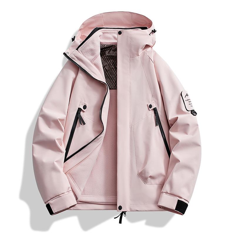 Новая осенне-зимняя куртка для мужских костюмов для альпинизма на открытом воздухе «три в одном», съемный флисовый комплект-двойка для пар