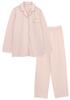 SUIMIN CARE Женская пижама из японского трикотажа марли свободной вязки, с длинным рукавом, 100% хлопок, весна/осень (Размер M, Однотонный розовый)