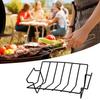 Large Carbon Steel Roasting Rack High-Temperature Resistant Versatile V-shaped Griddle Rib Grilling Rack