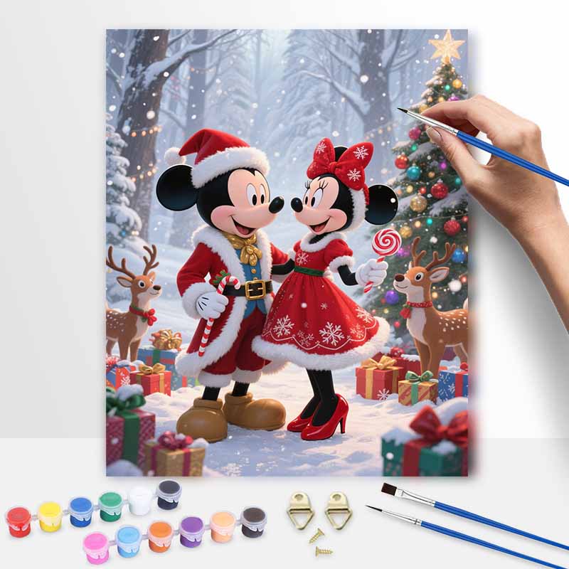 Disney Рождественская масляная живопись ручная роспись раскраска картина ручной работы DIY домашний декор подарок