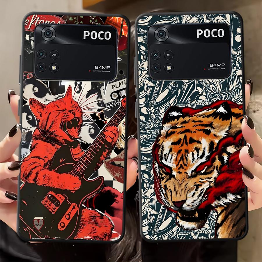 Чехол для Xiaomi Poco F8 X3 X4 X5 X7 Pro M5 F1 C50 C61 F3 C75 C71 M3 M4 M7 Funda Чехол для телефона Крутой Кот Тигр