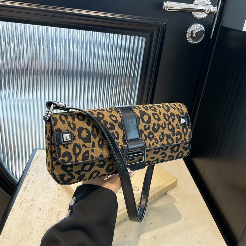 Сумка-мешок Niche с леопардовым принтом, модная ретро-сумка, незаменимая женская сумка через плечо для поездок на работу.