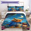 3pcs cartoon duvet cover set (1 duvet cover + 2 pillowcases, duvet insert not included), cute Winnie the Pooh print bedding set.
