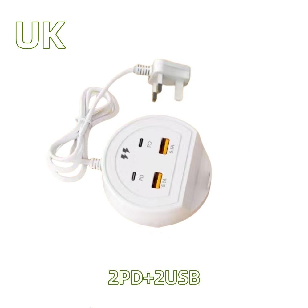 USB Desktop Power Strip Multifunction 4 Ports Type C Fast Charging Socket Home Electronics For Iphone Xiaomi 14 15 EU/US/UK Plug