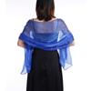 Sunscreen Wedding Bridal Shawl Transparent Organza Long Shiny Cloak Scarves