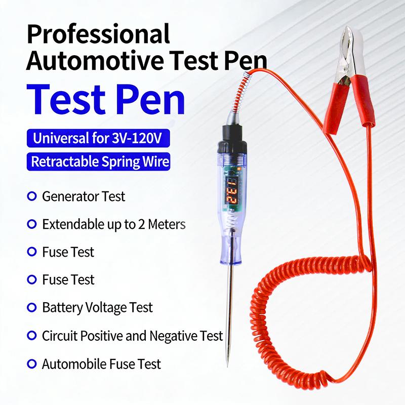 Car Electric Circuit Tester 3V to 120V Digital Display Multifunction Diagnostic Tool for Automotive Repair and Maintenance