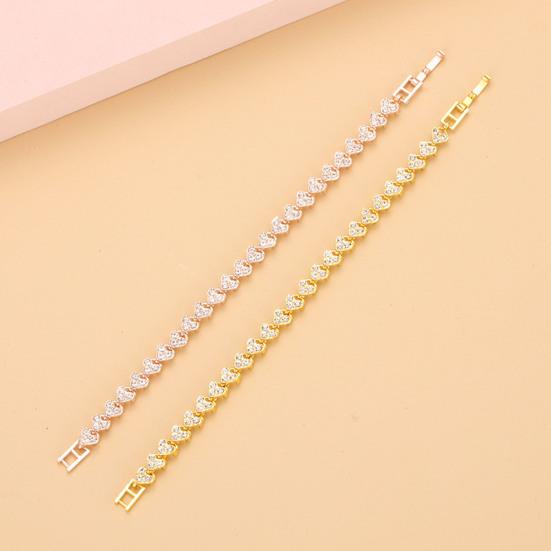 Браслет с инкрустацией кубическим цирконием, блестящий браслет, гипоаллергенный, регулируемая длина, застежка-лобстер, сверкающее ювелирное украшение, подарок