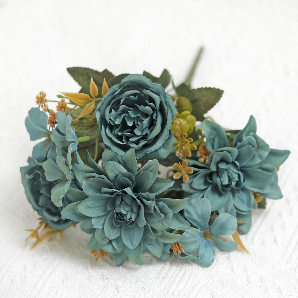 Peony Silk Artificial Flowers High Quality Home Living Room Wedding Bride Bouquet Party DIY Gift Dahlia Fake Flower Decoration