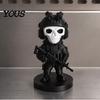 Матовый Черный Орнамент 3D Печатная Фигурка Скелета, Забавная Статуэтка Солдата с Оружием, Коллекционная Военная Фигурка, для Дома, Комнаты, Стола, Офиса