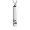 Fill-able Zircon Cremation Necklace Long Strip Pet Ashes Necklace Ashes Necklace Pendant  Women