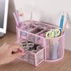 Pen Holder Sturdy Sliding Drawer Smooth Edges Non-fading Anti-rust Coating Organized Metal Nine Grids Pencil Storage Box Dormitory Accessory
