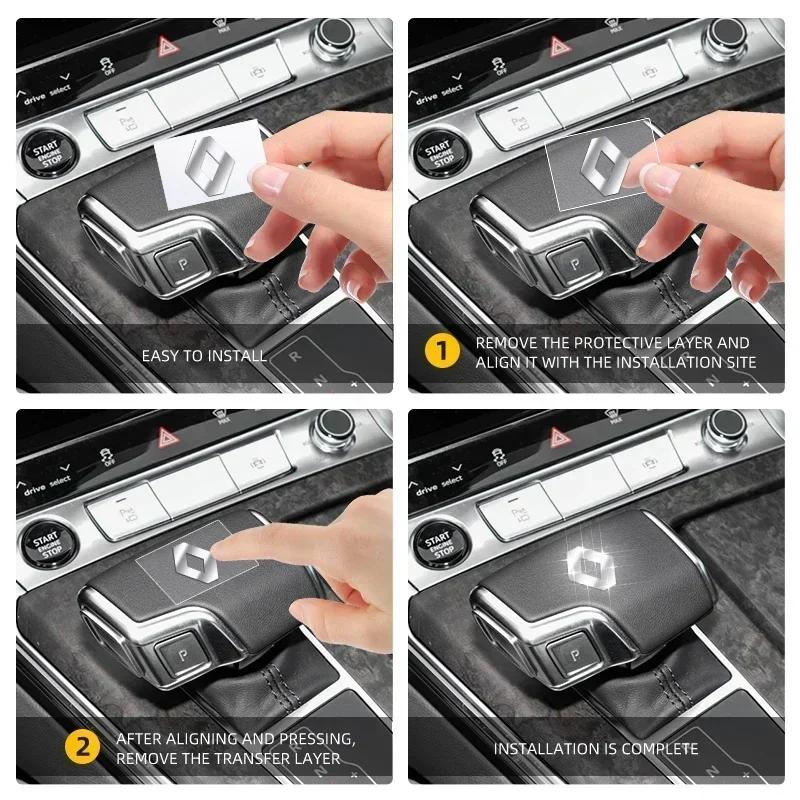 2026 Hot For Renault Interior Stickers 2/5/10pc 3D Metal Car Emblem Logo Decorative Stickers Badge Decal Interior Styling For Re