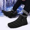 Мужские зимние ботинки большого размера, зимняя уличная обувь с утолщенным теплым нескользящим хлопком, на молнии, бархатные зимние ботинки мужские