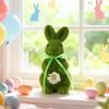 Пасхальное украшение Симуляция flocking кролик Настольное окно Вечеринка Реквизит Домашнее украшение Весна Толстый кролик Резка Ваза Аксессуар