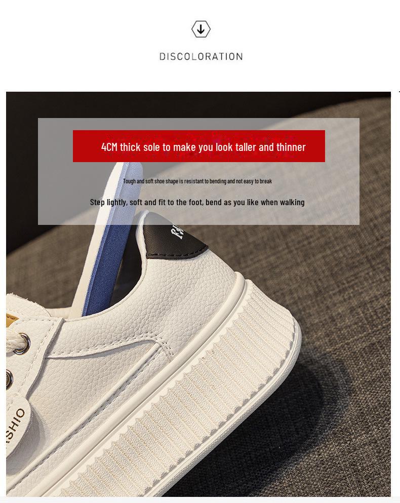 Весна 2025 г. Женские белые кроссовки из натуральной кожи с ракушечным носком и толстой подошвой