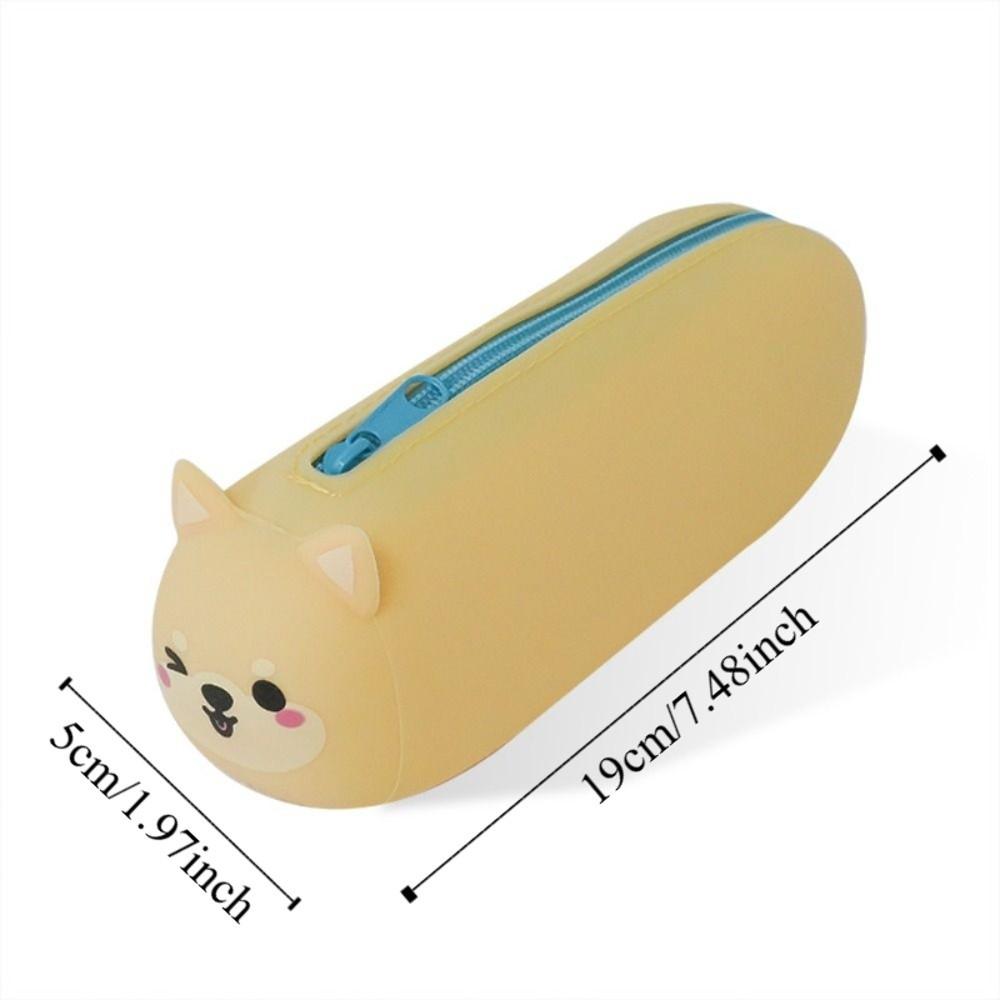 Silicone Material Portable Stationery Box Cartoon Animal Pencil Case  School Supplies