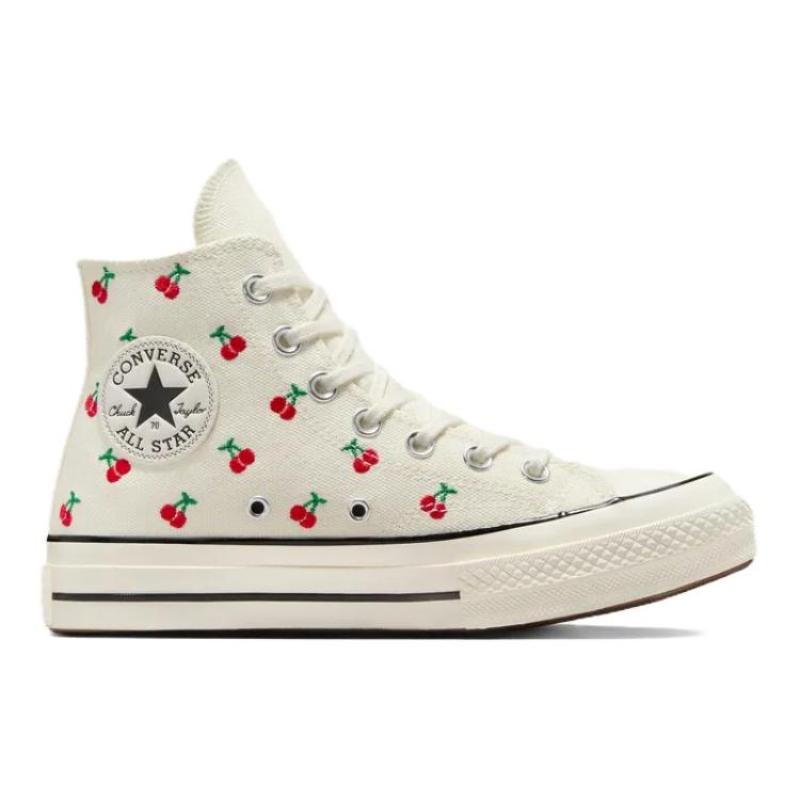 Converse 1970-е Повседневная Универсальная Износостойкая и Легкая Высокие Кеды Женские Белые Красные