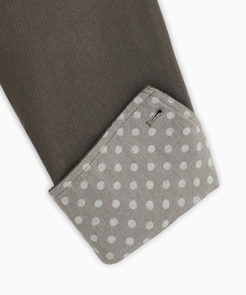 OHESHIO Round Collar Cotton Jacket, Brown Khaki