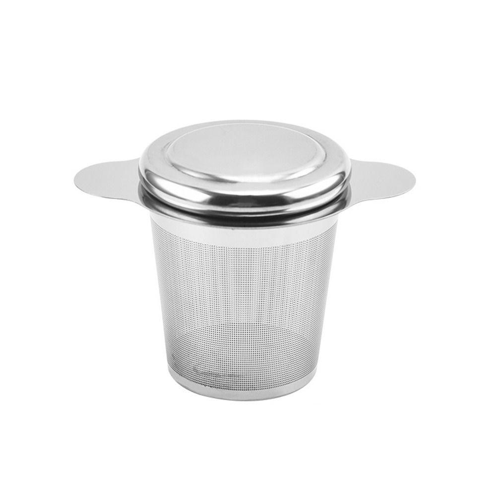 Pratical Reusable Lid Fine Stainless Steel Coffee Filters Tea Strainer Infuser Leaf Spice Filter