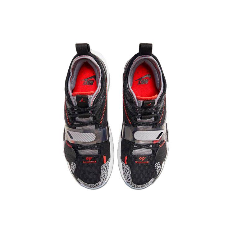 Air Jordan Why Not Zer0.3 PF Черный Цемент Мужские Кроссовки Ярко-Малиновый Цементно-Серый Белый CD3002-006