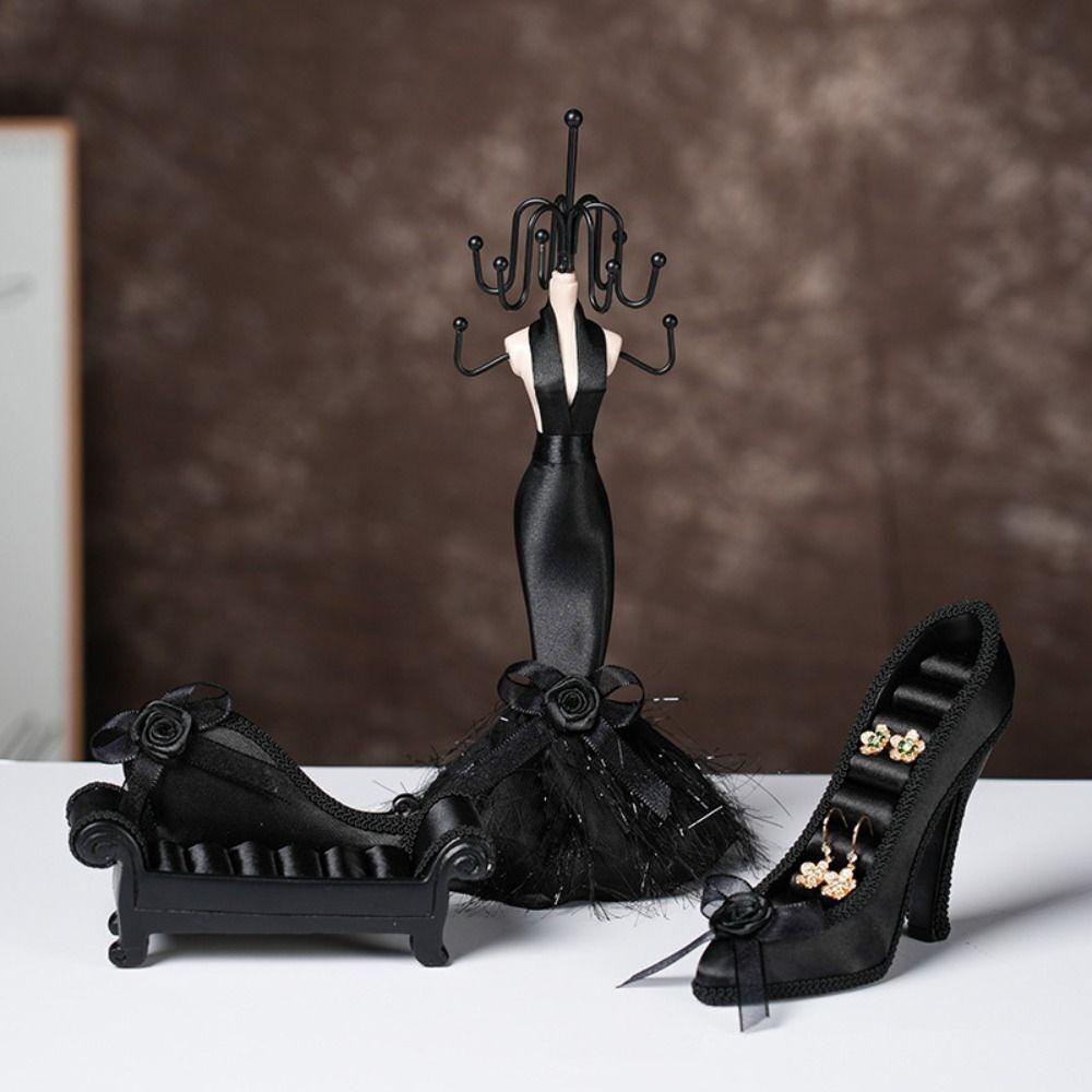 Black Jewelry Storage Rack High Heeled Shoe Design Window Decorations New Jewelry Display Rack