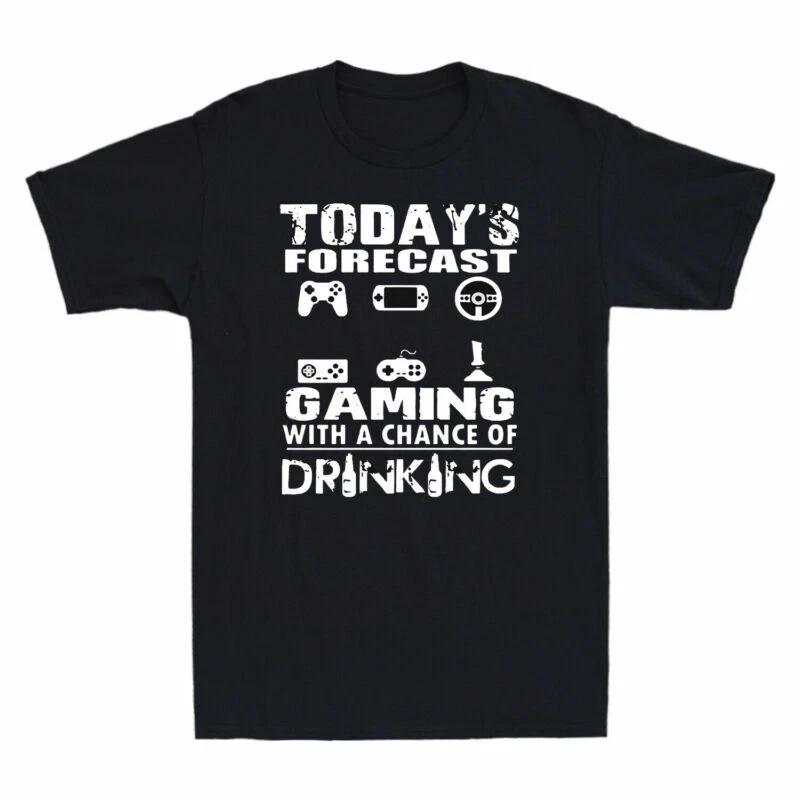 Today's Forecast Gaming With A Chance Of Drinking Funny Beer Gamer Men's T-Shirt