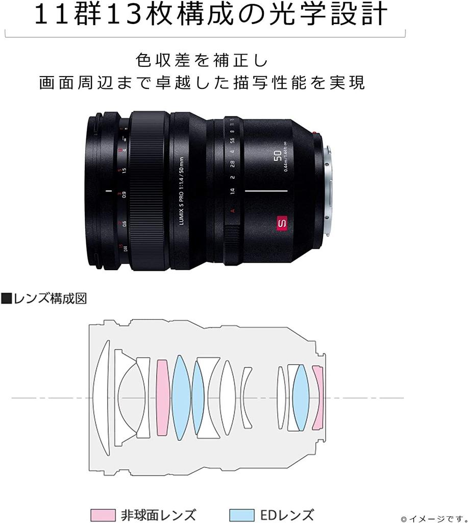 Panasonic Стандартный однофокусный объектив с большой апертурой для полноразмерной беззеркальной однообъективной системы с креплением L LUMIX S PRO 50 мм черный F1.4 S-X50