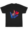 Sign Language I Love You Space Stars Heart Korean Kpop Lover Fan Kdrama T-Shirt