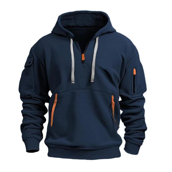 2Pcs/Set Men Sports Suit Hooded Drawstring Long Sleeve Pockets Sweatshirt Elastic Waist