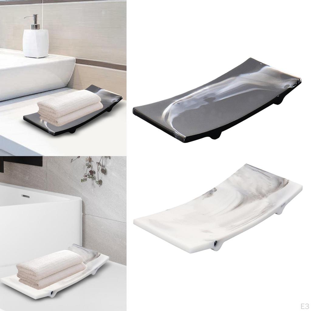 Декоративный поднос с мраморным узором Держатель для мыла и косметики в ванную комнату Хранение в ванну Прочный для