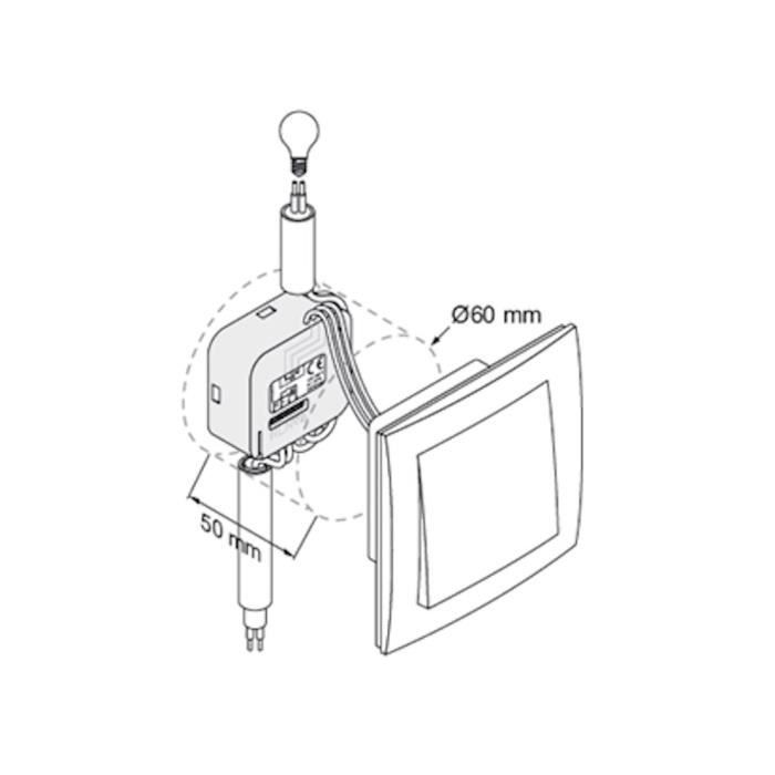 Somfy 2401161 - Micro-module D'éclairage ON/OFF - Technologie RTS - Compatible TaHoma - Installation Facile