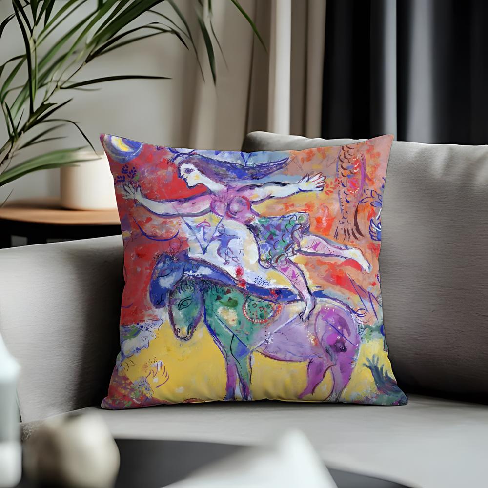 Trending MMmarc Chagallful Cushion Cover Antidustmite Pillowcase Invisible Zipper Silky Short Plush Sofa Cushion Cover