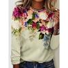 Printed T-shirt Casual Long Sleeved Round Neck Top