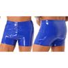 Mens PVC Shiny Leather Stretchy Bulge Pouch Short Pants Boxer Briefs Pole Dancewear Stage Performance Clubwear