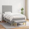 3137277 vidaXL Divan Bed and Mattress Light Grey 90x190 Cm Fabric