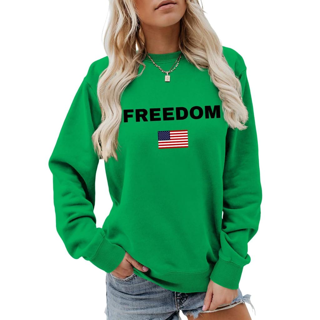 Women's Fashionable Casual Round Neck Loose Long Sleeved Printed Sweatshirt