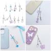 Fashion Heart Bowknot Bead Hangings Pendant Sweet Phone Strap Bag Decoration Portable Hangings Lanyard for Girls Women