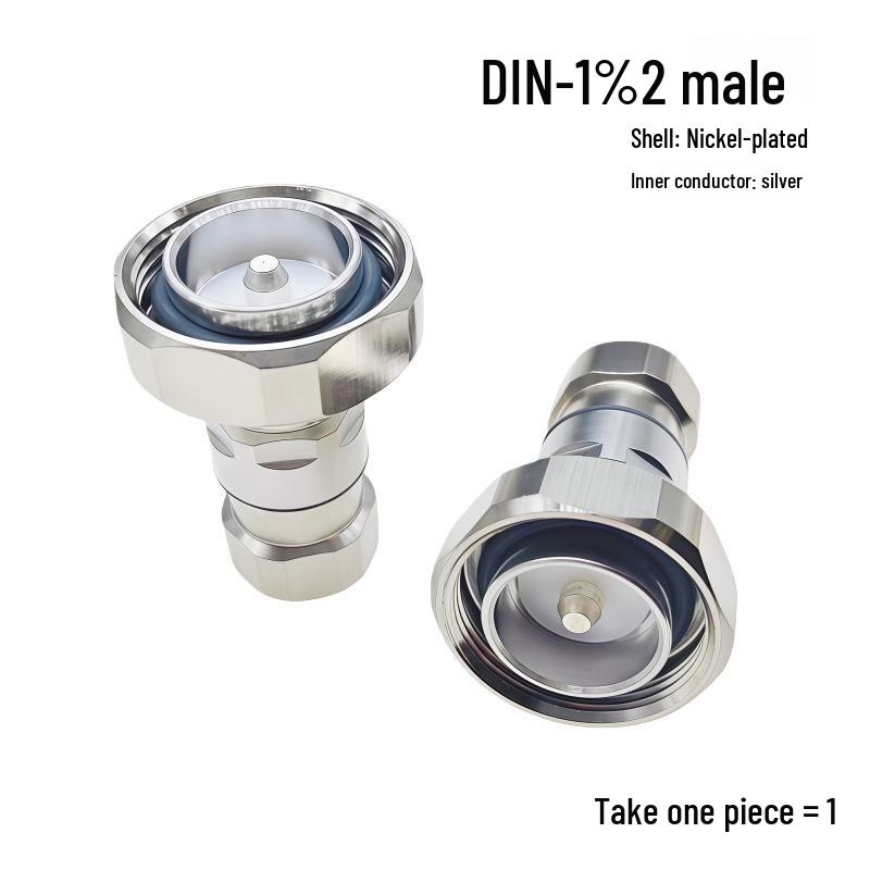 All-Copper DIN Male Feeder Connector: 7/8 to 1/2, DJ-1/2, L29-1/2