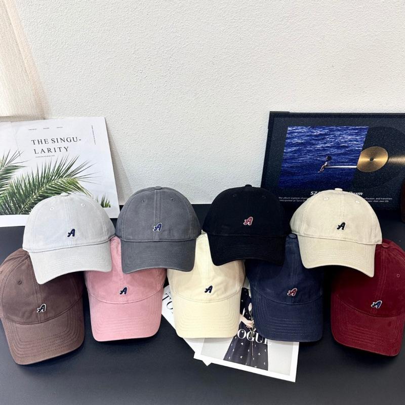 Spring And Summer Letter A Embroidered Baseball Cap Children'S Versatile Face Small Casual Shade Peaked Cap Men