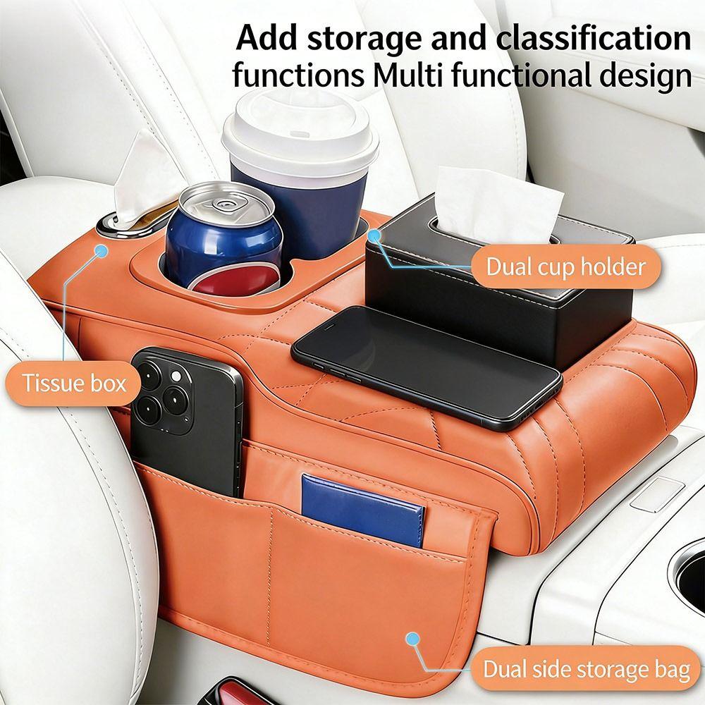 with Cup Holder Tissue Box Armrest Pad Height Increasing Car Organizer for Car Universal