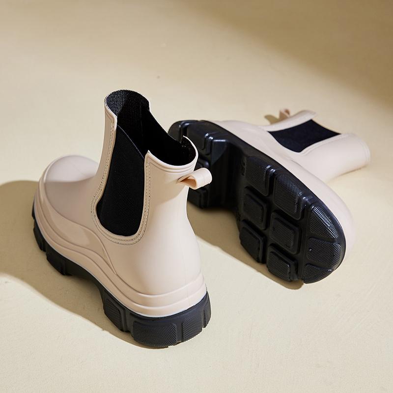 ПВХ противоскользящие модные ботильоны для женщин водонепроницаемая обувь для отдыха на открытом воздухе легкие дышащие резиновые сапоги для четырех сезонов