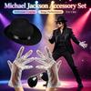 MJ Майкл Джексон Костюм Аксессуары Блестящие Перчатки Шляпа Федора Солнцезащитные Очки Хэллоуин Косплей Вечеринка Сценическое Шоу Наряд Реквизит