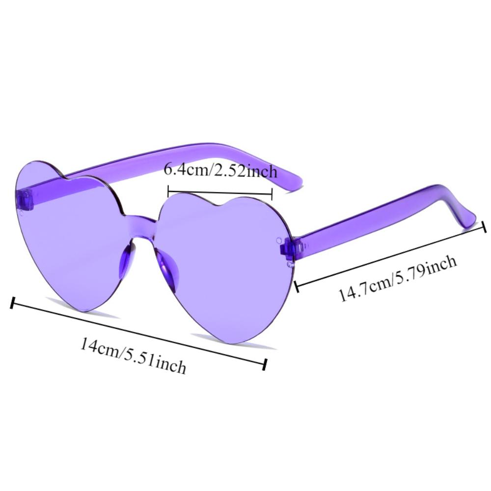 Transparent Jelly Color Love Heart Sunglasses For Men And Women Peach Heart Sunglasses